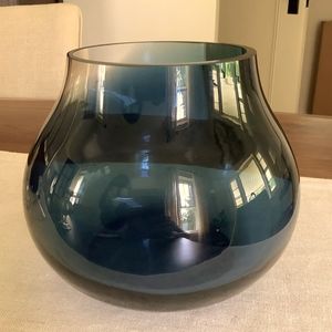 Charming  Slate blue molded glass Vase